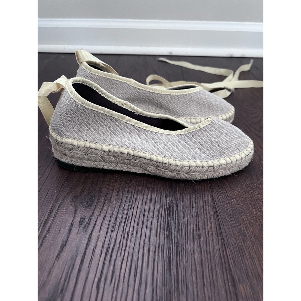 Flabelus Ribbon Espadrilles Shoes Summer Swing Cream Size 36 - Picture 7 of 12